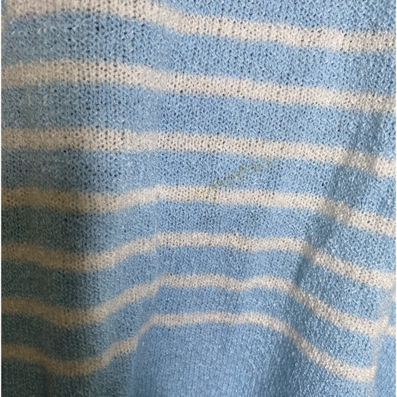 Carolyn Taylor Boatneck Striped Sweater (Size:XL, Color: Powder Blue/White) - Picture 3 of 5